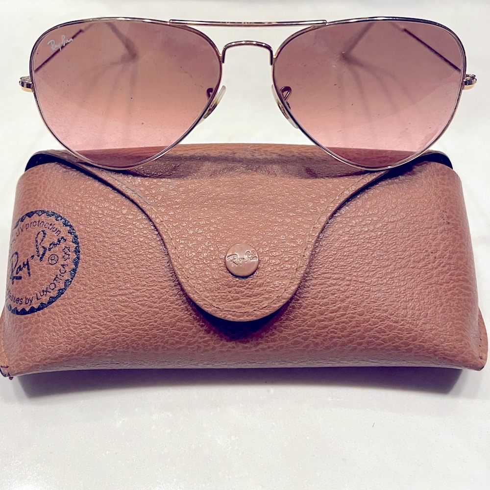 Custom Ray Ban Aviators with Pink tint